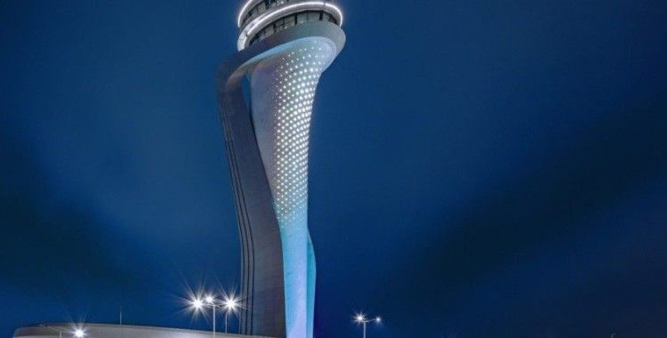 İstanbul Havalimanı’nın ödüllü kulesinin ışıkları otizm farkındalığı için maviye döndü