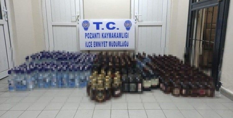 Adana'da 615 şişe sahte içki ele geçirildi