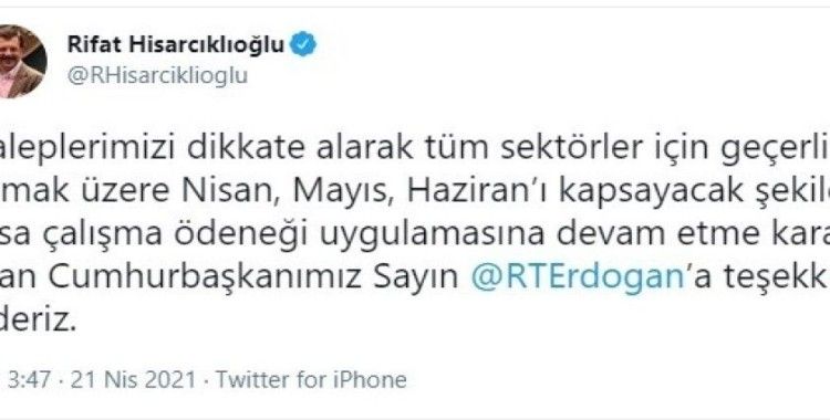 TOBB Başkanı Hisarcıklıoğlu’ndan Cumhurbaşkanı Erdoğan’a teşekkür