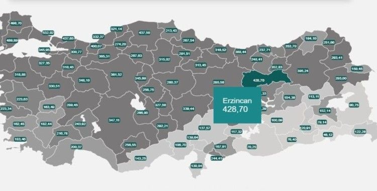 Doğu Anadolu’da vaka sayısının en yüksek olduğu il Erzincan oldu