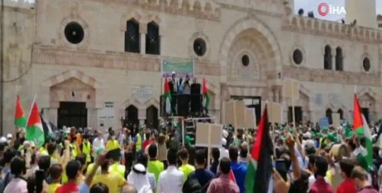 Ürdün’de İsrail zulmüne maruz kalan Kudüs ile dayanışma gösterisi