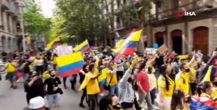 İspanya’dan Kolombiya’ya destek protestosu
