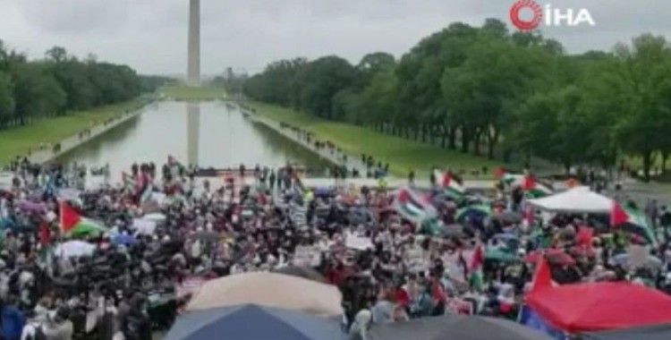 ABD’de binlerce kişiden Filistin’e destek gösterisi