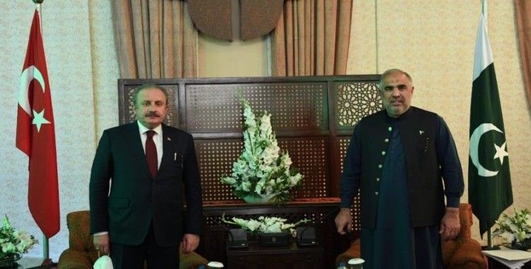 TBMM Başkanı Şentop, Pakistan Ulusal Meclis Başkanı Kayser ile bir araya geldi