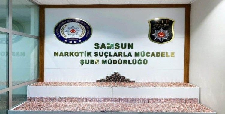 Samsun'da 7 bin 756 adet uyuşturucu hap ele geçirildi