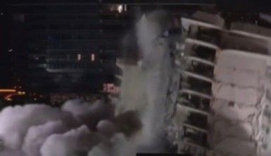 ABD'de bir kısmı çöken bina patlayıcılarla yıkıldı