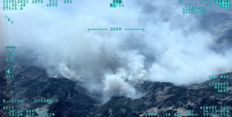 Mersin'deki orman yangını İHA ile havadan görüntülendi