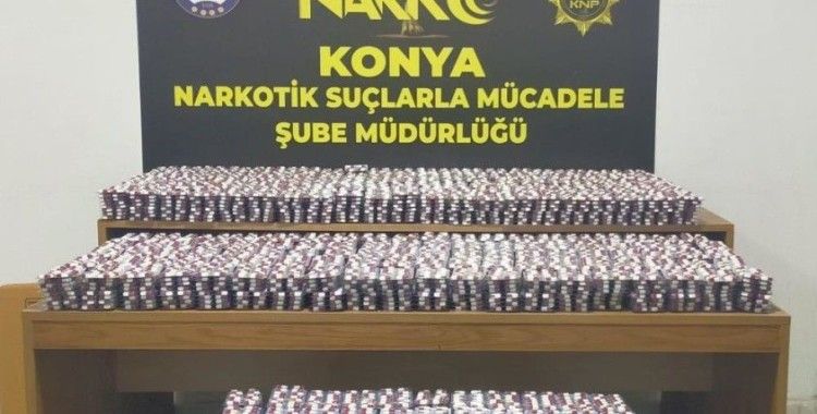 Konya'da 29 bin 944 adet uyuşturucu hap ele geçirildi