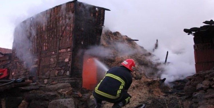 Kütahya'da ahır yangını; 3 hayvan öldü