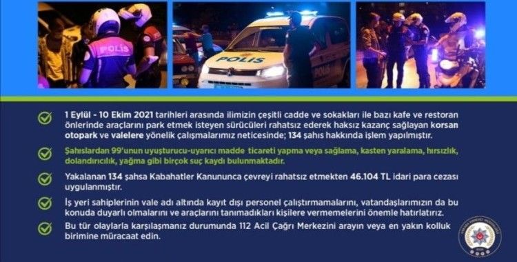 Ankara’da korsan vale ve otoparkçılara yönelik uygulamada 134 kişiye işlem uygulandı