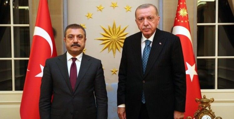 Cumhurbaşkanı Erdoğan, Merkez Bankası Başkanı Şahap Kavcıoğlu’nu Çankaya Köşkü’nde kabul etti