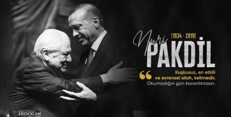 Cumhurbaşkanı Erdoğan edebiyatçı Nuri Pakdil'i andı
