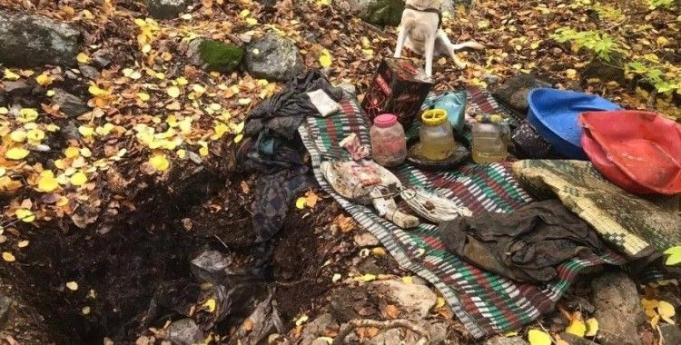 PKK’ya ait sığınakta yaşam malzemesi ele geçirildi