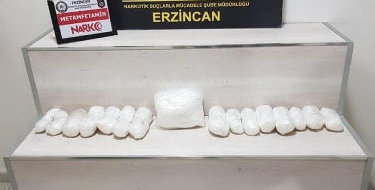 Erzincan’da 6 kilo 161,66 gram metamfetamin ele geçirildi