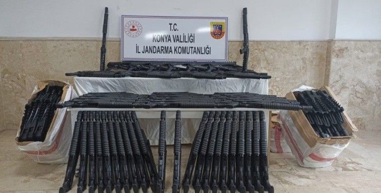 Konya’da yasa dışı üretim 150 pompalı tüfek ele geçirildi