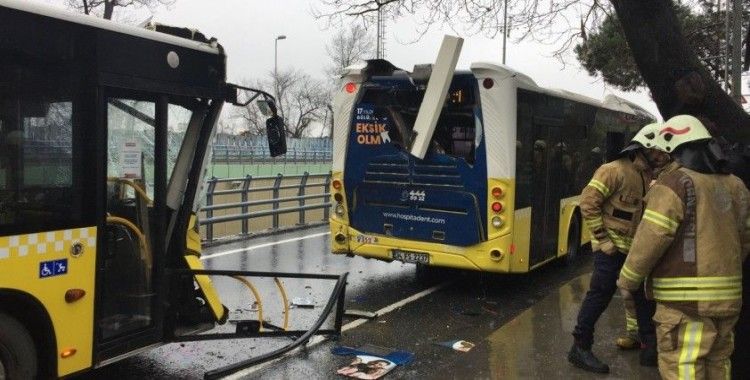 İETT otobüsleri çarpıştı: 3 yolcu yaralandı