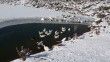 Çamlık Milli Parkı'nda gölet buz tuttu