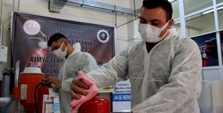 Okulların yangın söndürme tüpünün dolum ve bakımını Konya'daki lise yapacak
