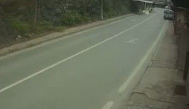 İETT otobüsünün kayalıklara daldığı kaza kamerada