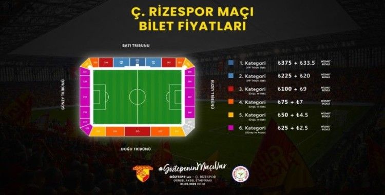 Göztepe - Çaykur Rizespor maçının biletleri satışta