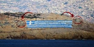 Keçi Adası'ndaki Yunan askerleri ve adaya yerleştirilen ağır silahlar görüntülendi