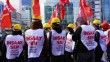 İzmir'de inşaat işçilerinden protesto
