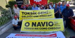DİSK'ten Brezilya Büyükelçiliği önünde 'asbestli gemi' protestosu