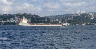Ukrayna’dan gelen mısır yüklü ’Polarnet’ gemisi İstanbul Boğazı’ndan geçti