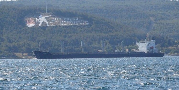 Ukrayna’dan yola çıkan mısır yüklü ‘Navi-Star’ tahıl gemisi Çanakkale Boğazı’ndan geçti