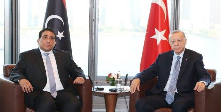 Cumhurbaşkanı Erdoğan, Libya Başkanlık Konseyi Başkanı Yunus el-Menfi ile görüştü