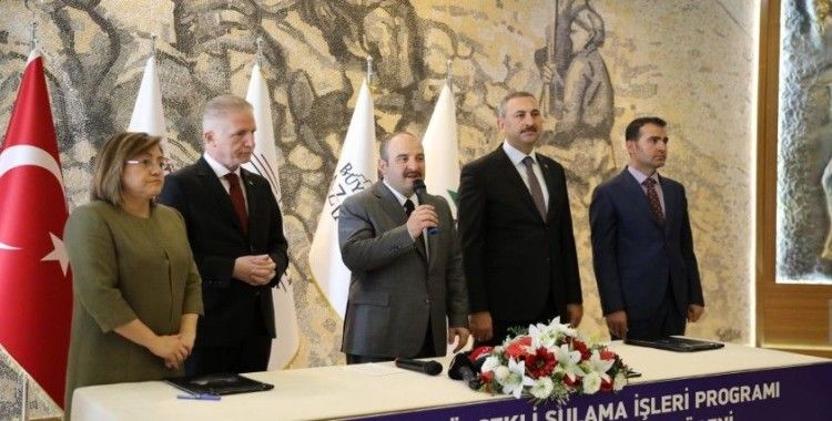 Gaziantep Büyükşehir Belediyesi, Bakan Varank'ın katılımıyla 75 milyon TL'lik sulama projelerini içeren protokolün imzasını attı