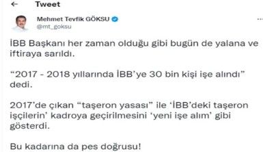İBB AK Parti Grup Başkanvekili Mehmet Tevfik Göksu, İmamoğlu’nu yalanladı