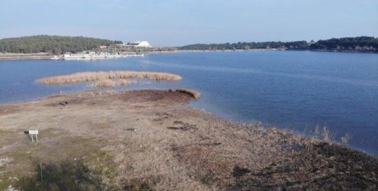 Yaşanan kuraklık Pelitözü Göleti'nde suların çekilmesine neden oldu