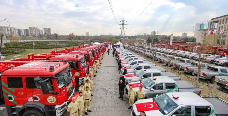 Denizli'nin ateş savaşçıları 7 arazöz ve 3 ilk müdahale aracıyla güçlendi