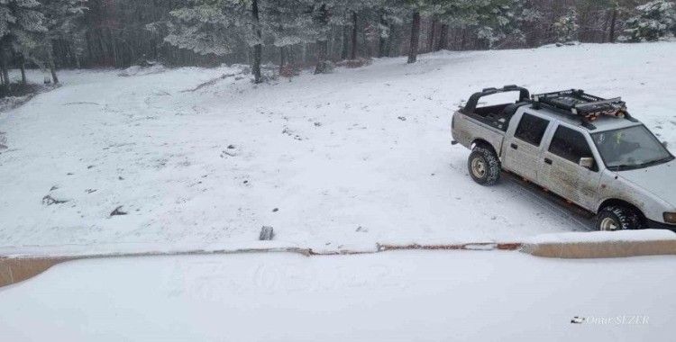 Kazdağları’nda kar yağışı başladı
