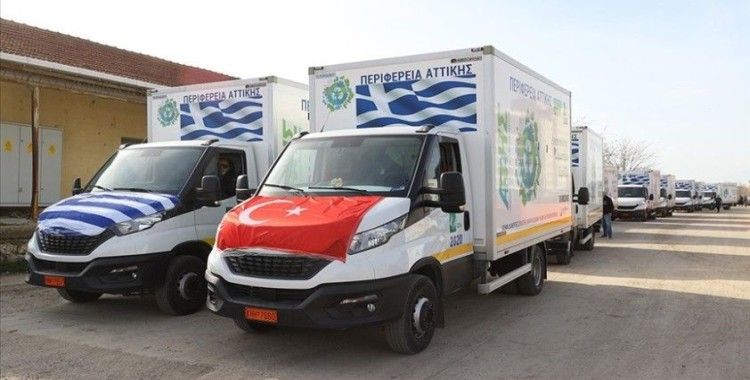 Yunanistan'ın deprem bölgesine gönderdiği 250 ton yardım malzemesi Edirne'ye ulaştı