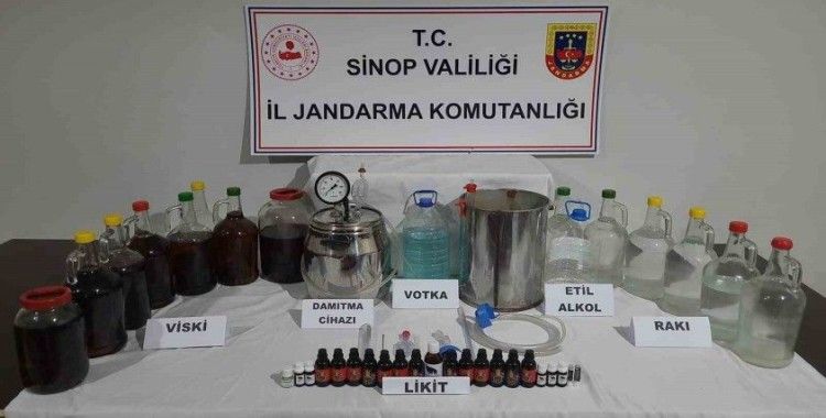 Sinop’ta 62,5 litre ev yapımı alkol ele geçirildi
