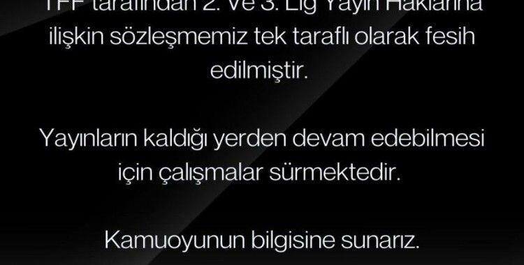 TFF, Fuchs Sports ile olan 2. ve 3. Lig yayın haklarına ilişkin sözleşmeyi feshetti