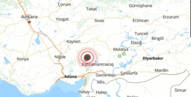 Kahramanmaraş'ta 4,7 büyüklüğünde deprem