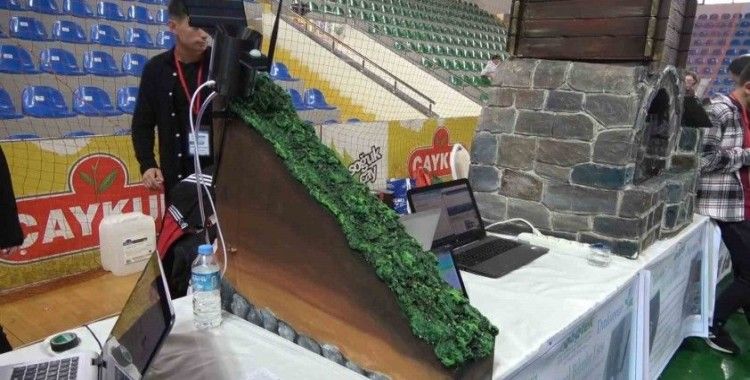 Rize’deki ROBOTEK Yarışmasında hazırlanan doğal afet projesi ilgi odağı oldu
