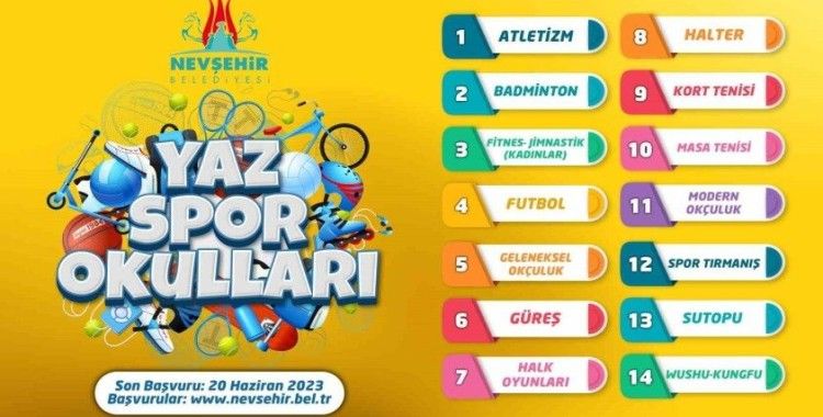 Nevşehir’de Yaz Spor Okulu kayıtları başladı
