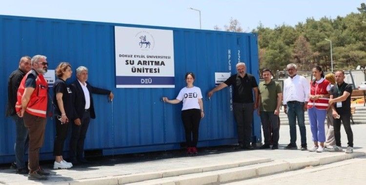 DEÜ, deprem bölgesindeki 7. su arıtma ünitesini açtı
