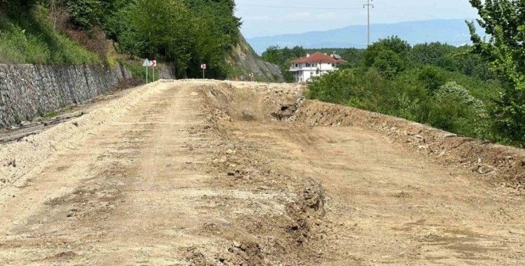 Gölyaka bağlantı yolunda hummalı çalışma
