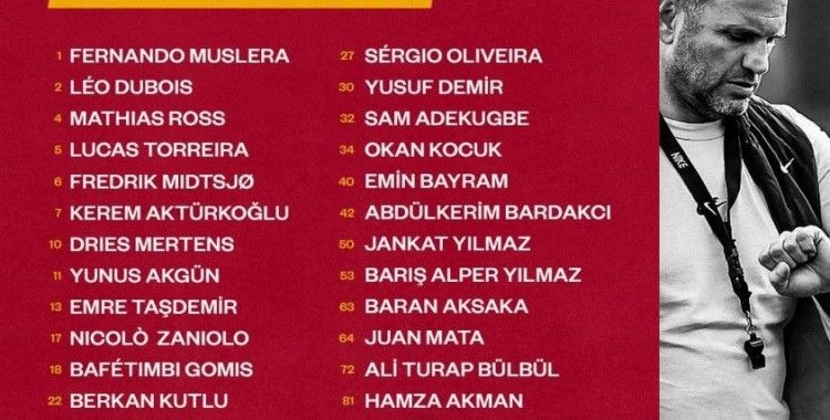 Galatasaray’ın Ankaragücü maçı kamp kadrosu belli oldu
