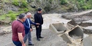 Selde zarar gören yollarda onarım çalışması başlatıldı
