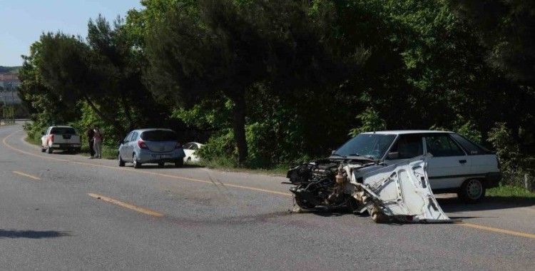 Duble yolda korkutan kaza: Kontrolden çıkarak karşı yöne geçti
