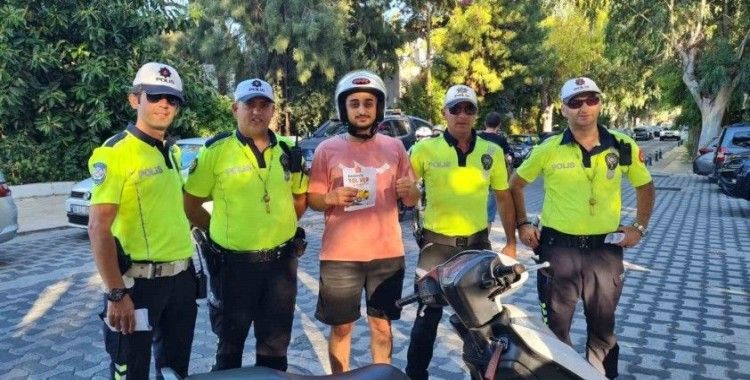 Önce ceza kesildi sonra kask hediye edildi
