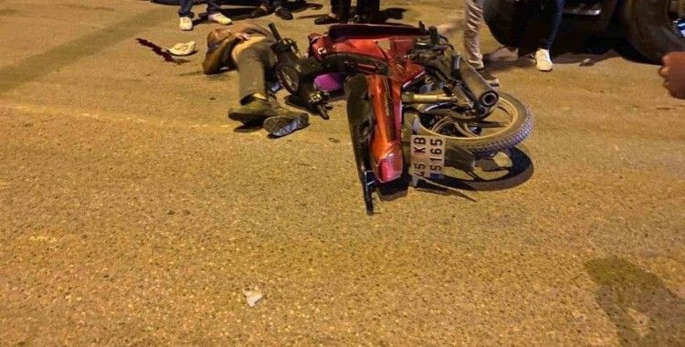 Devrilen motosikletin sürücüsü ağır yaralandı
