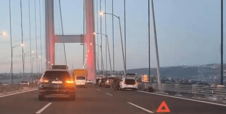 Osmangazi Köprüsünde bir garip olay: Çok sayıda aracın lastikleri aynı anda patladı