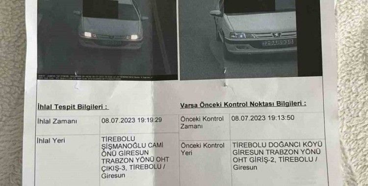 Plaka benzer olunca ceza İran’a değil Gümüşhane’ye kesildi
